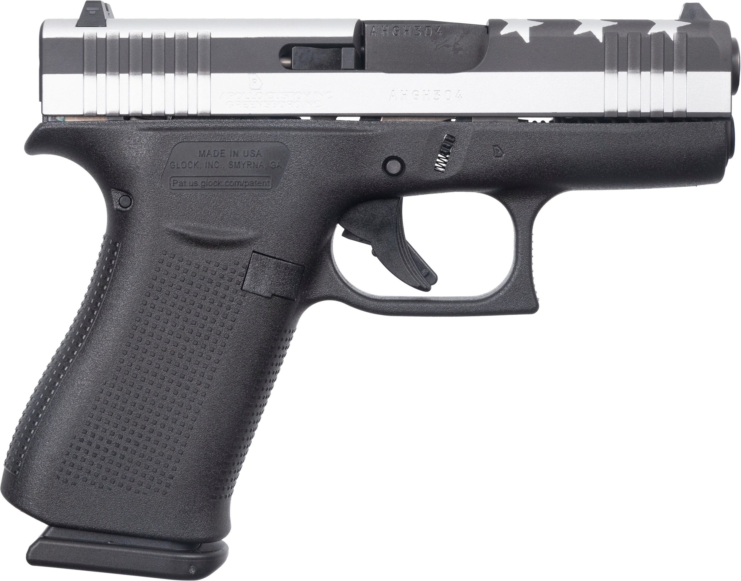 Glock 43X Stars and Stripes Black / White 9mm 3.4" Barrel 10-Rounds