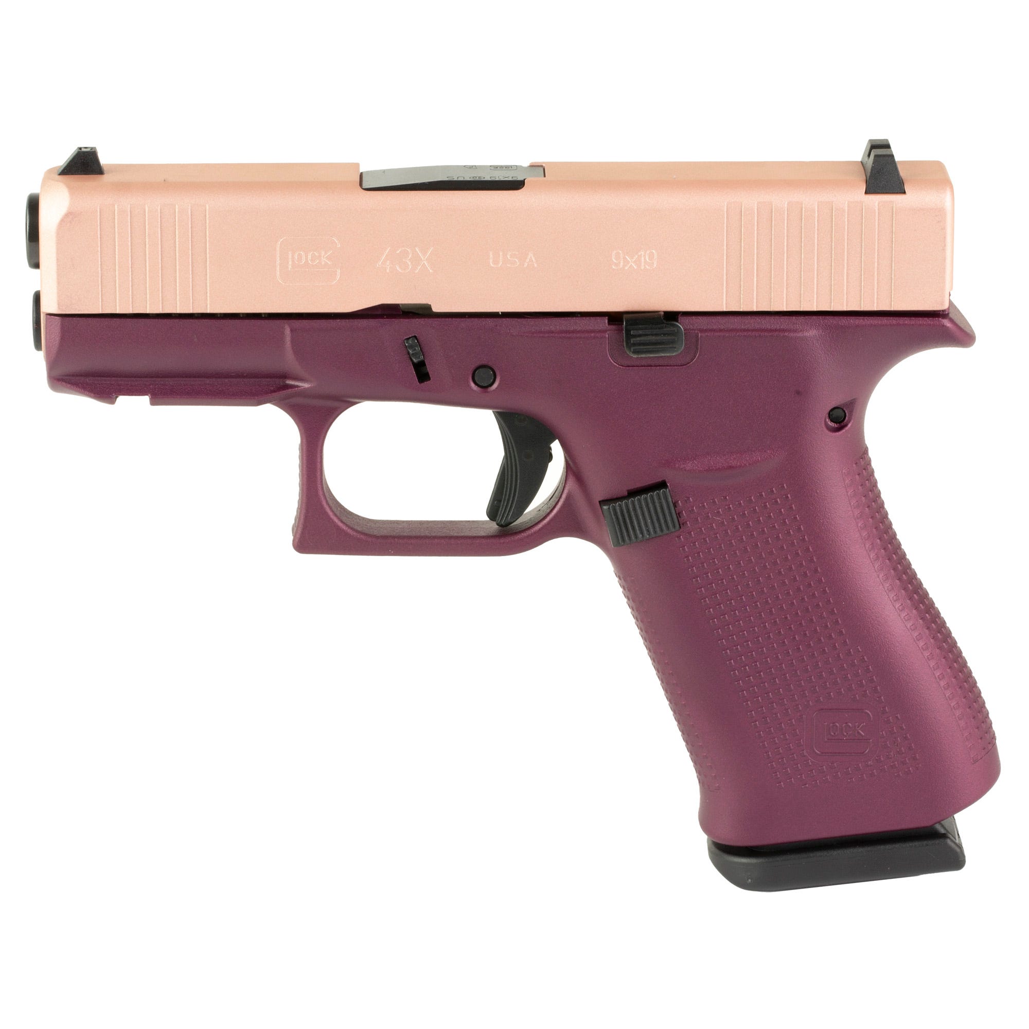 Glock 43X Black Cherry/Rose Gold 9mm 3.4" Barrel 10-Rounds