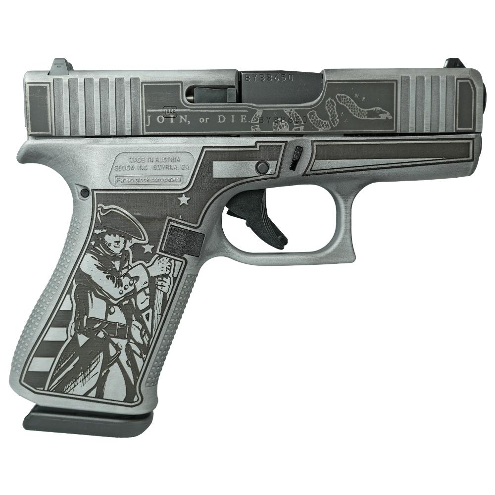 Glock 43x Custom "Liberty or Death" Grey 9mm 3.4" Barrel 10-Rounds