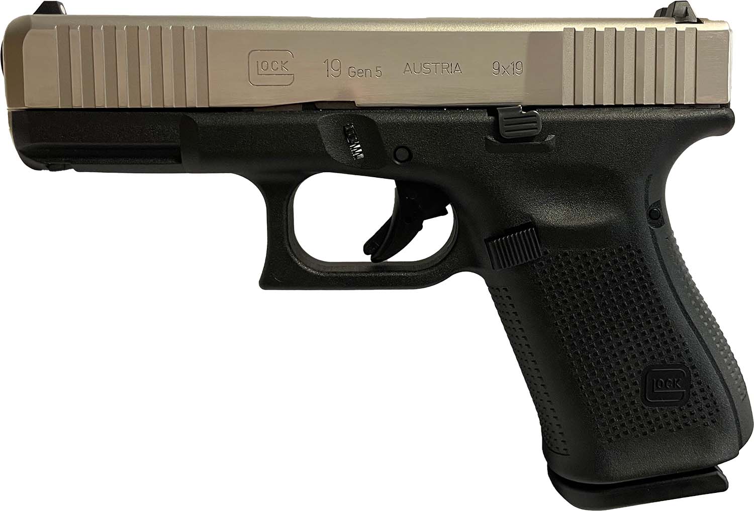 Glock 19 Gen 5 Polished Nickel 9mm 4.02" Barrel 15-Rounds Exclusive - Image 2