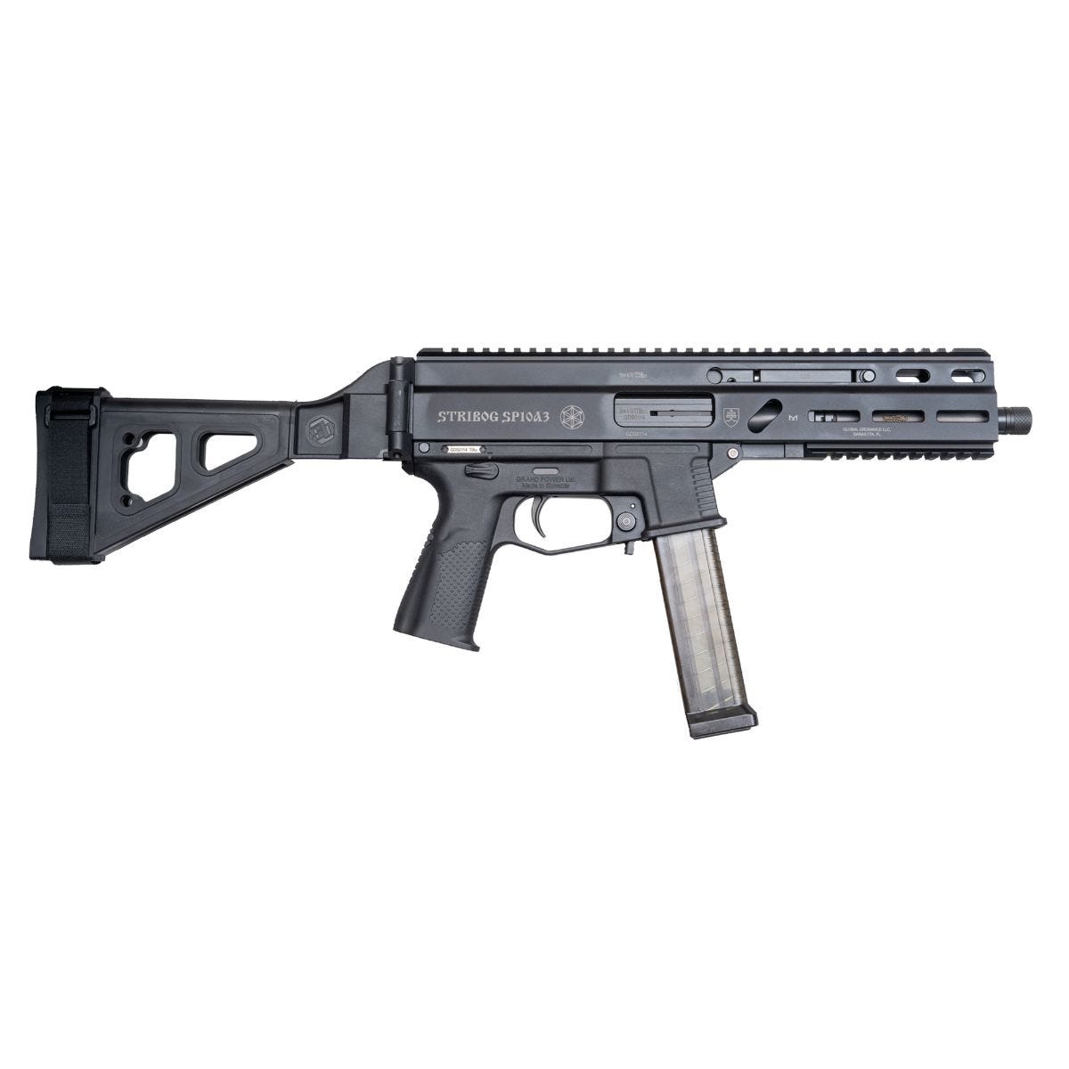Grand Power Stribog SP10A3 Black 10mm 8" Barrel 20-Rounds
