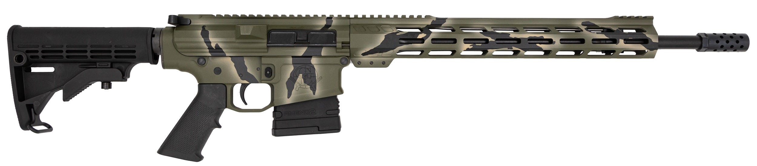 Great Lakes Firearms and Ammunition AR-10 Pursuit Green Camo .308 Win 18" Barrel 10-Rounds