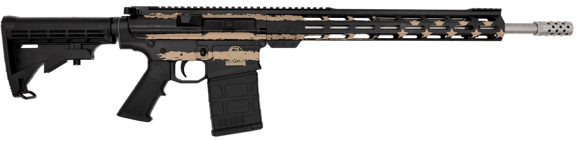 Great Lakes Firearms and Ammunition AR-10 Desert Flag/SS .308 Win 18" Barrel 10-Rounds