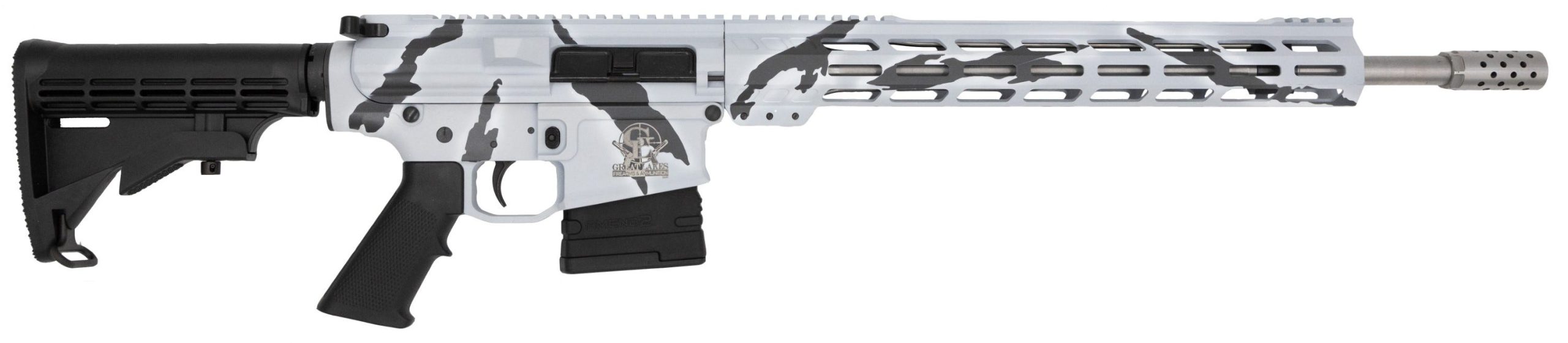 Great Lakes Firearms and Ammunition AR-10 Snow Camo / SS .308 Win 18" Barrel 10-Rounds