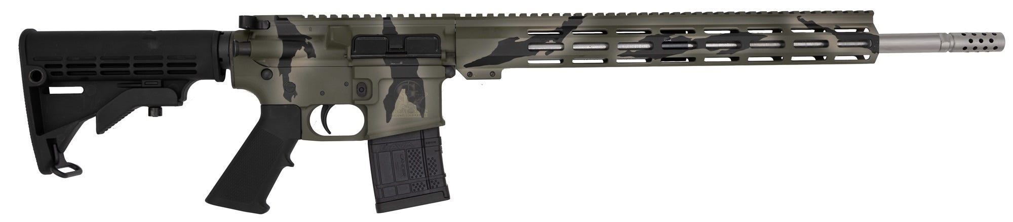 Great Lakes Firearms and Ammunition AR-15 Pursuit Green Camo/SS .450 BM 18" Barrel 5-Rounds