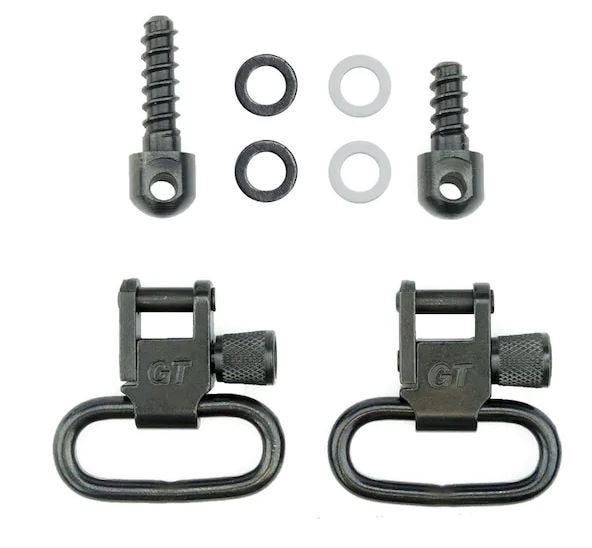 GrovTec 1.25" Wood Screw Forend Locking Sling Swivel Set Steel Black