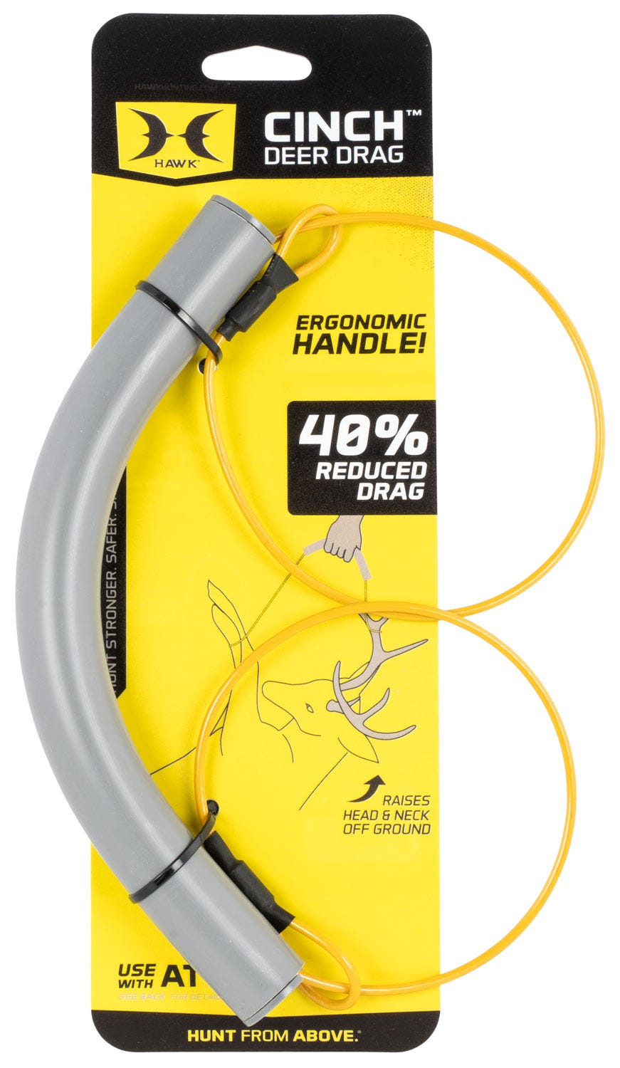 Hawk Hunting Cinch Deer Drag 9.5" Yellow