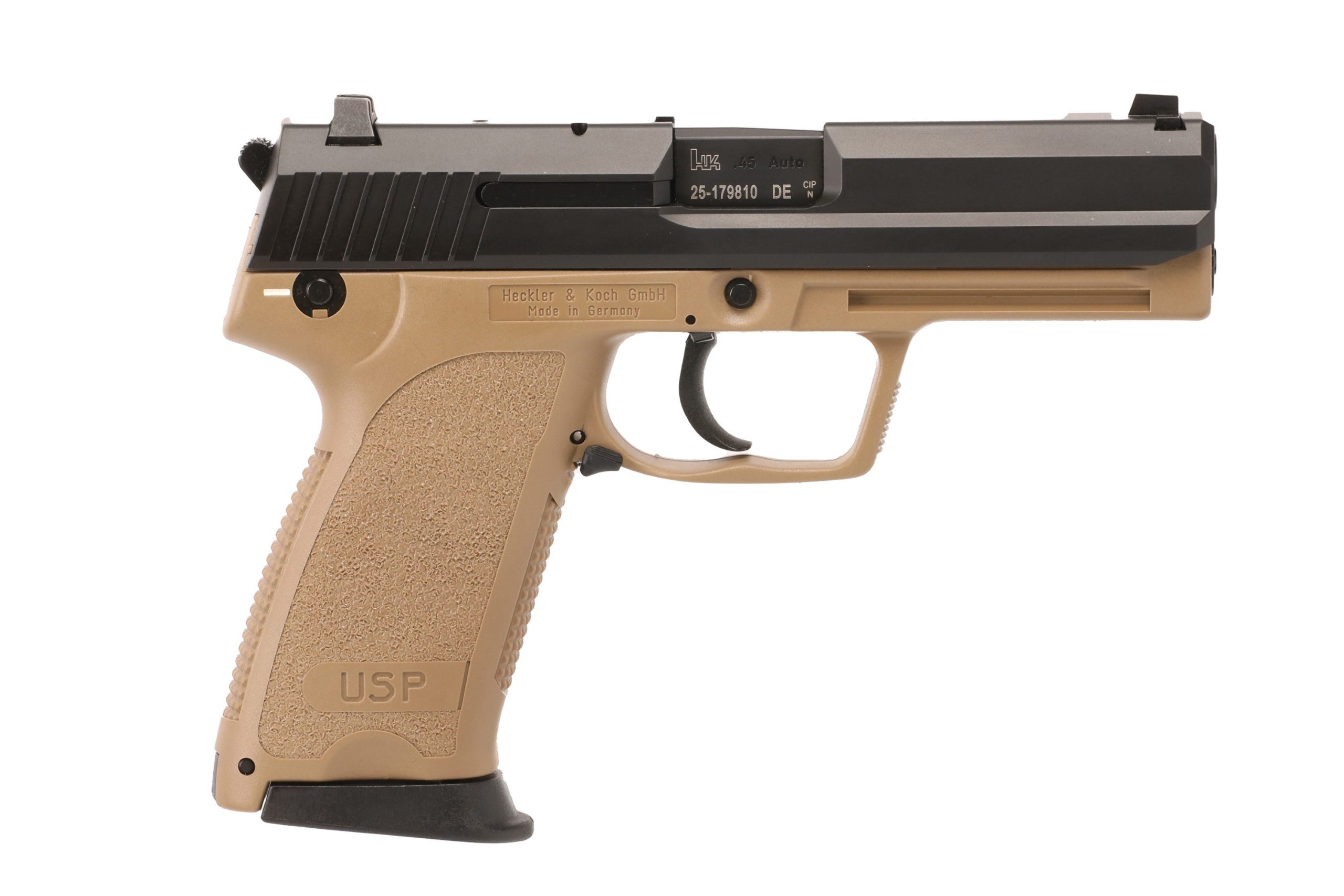 Heckler and Koch USP45 (V1) Flat Dark Earth / Black .45 ACP 4.41" Barrel 12-Rounds