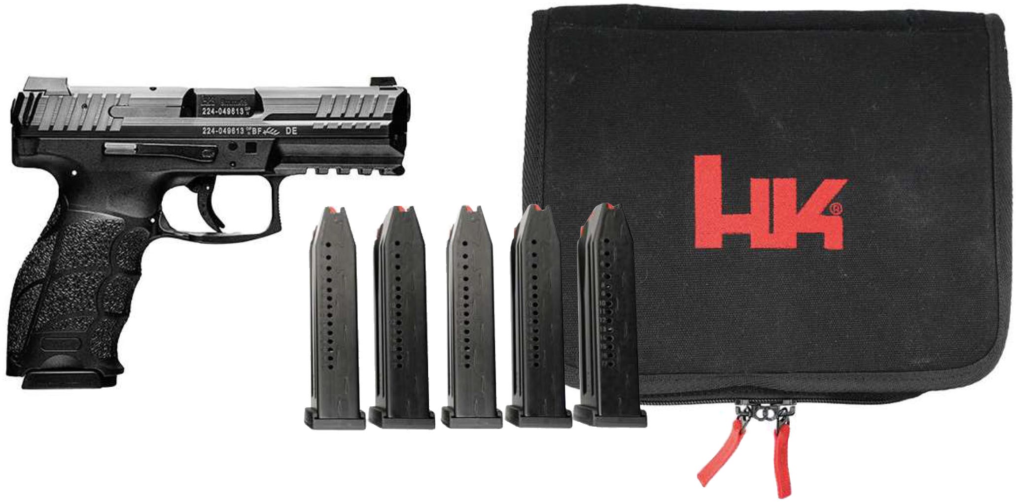 Heckler and Koch VP9 Tac Pack 9mm 4.09" Barrel 17-Rounds w/ 5 Mags, Range Bag