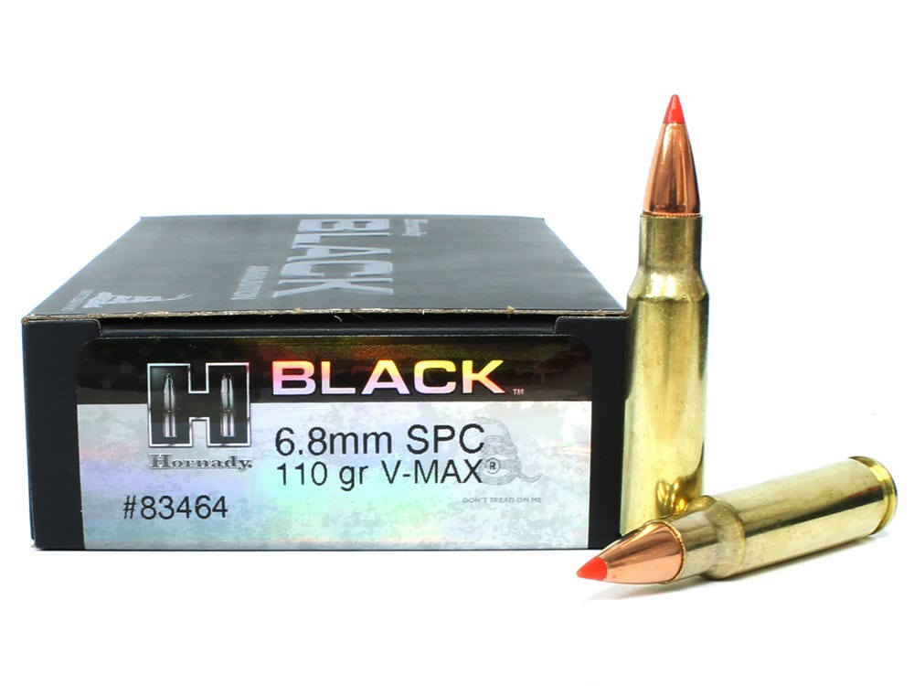 Hornady Black 110 Grain V-Max Brass 6.8 SPC 20Rds