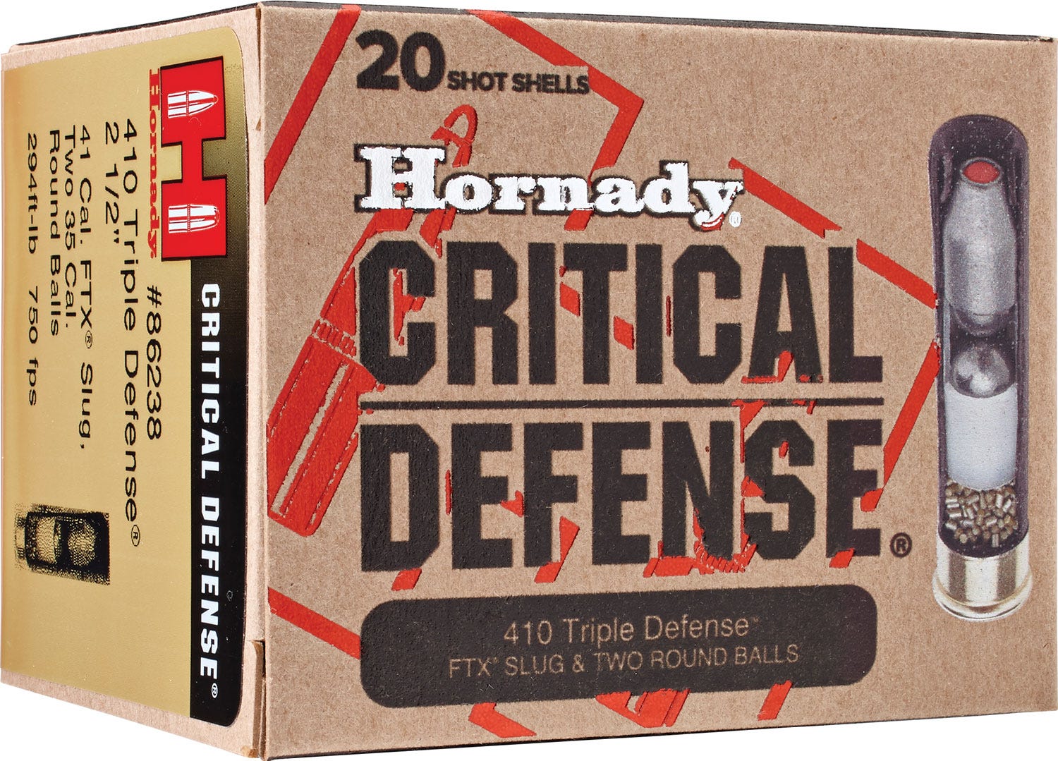 Hornady Critical Defense .410 GA Slug & 2 Balls 20-Rounds 2.5"