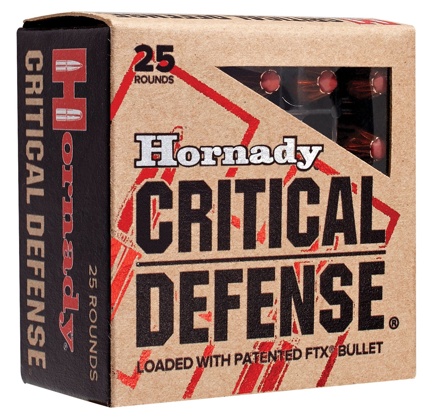 Hornady Critical Defense Nickel Plated Brass .357 Mag 125-Grain 25-Rounds FTX