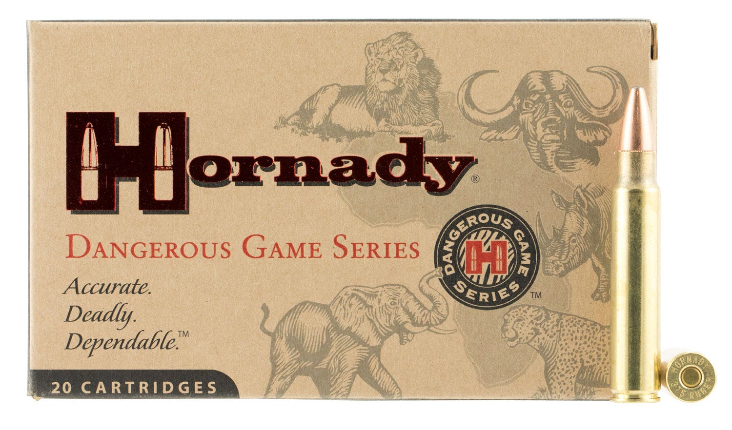 Hornady Dangerous Game Superformance Brass .375 RUG 300-Grain 20-Rounds DGS