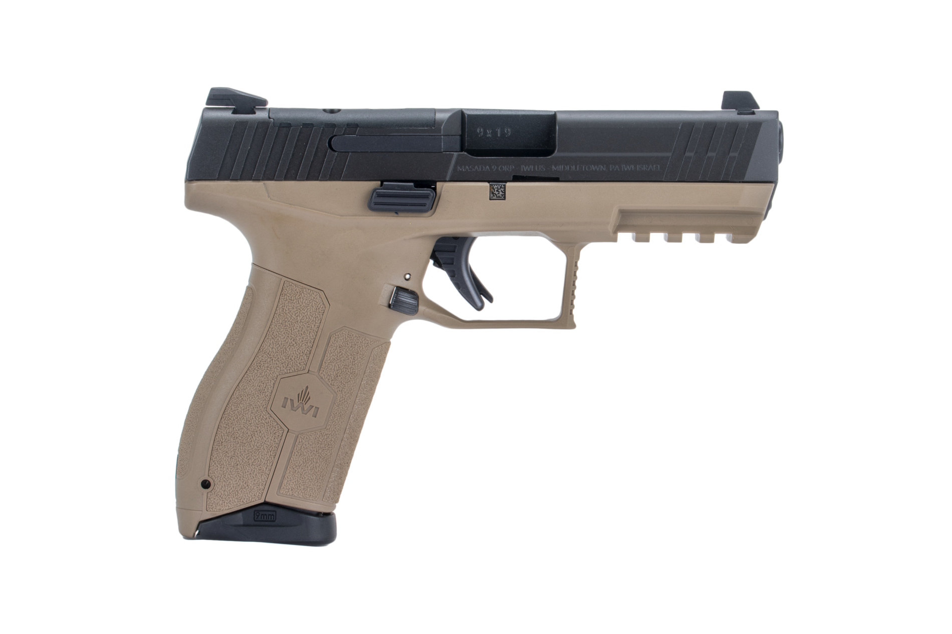 IWI Masada Tactical Flat Dark Earth 9mm 4.6" Threaded Barrel 17-Rounds