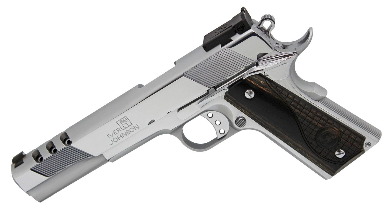 Iver Johnson 1911 Eagle XLC Ported Chrome .45 ACP 6" Barrel 8-Rounds