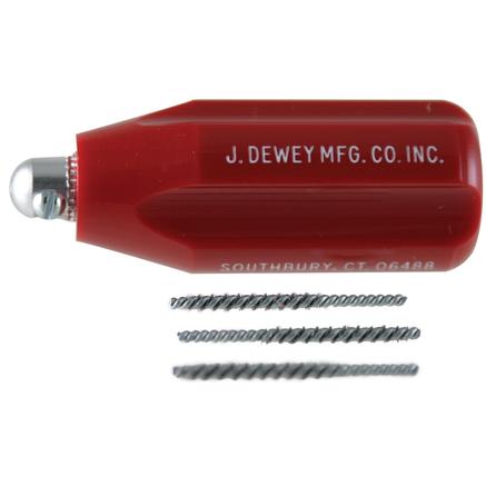 J Dewey Shotgun Port Cleaning Tool Handle with Brushes Red