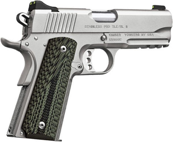 Kimber Stainless Pro TLE/ RL II 45ACP 4 Inch 7 Rd Railed Night Sights Stainless