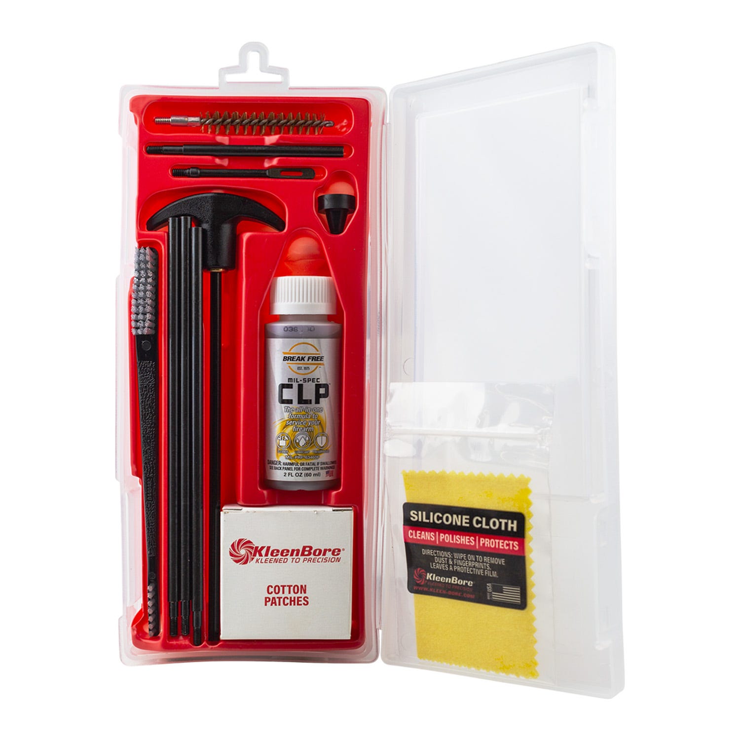 Kleen-Bore Kwik Kleen Gun Cleaning Kit Red / Black for 9mm / .35cal Rifles with Thread Pattern: 8-32