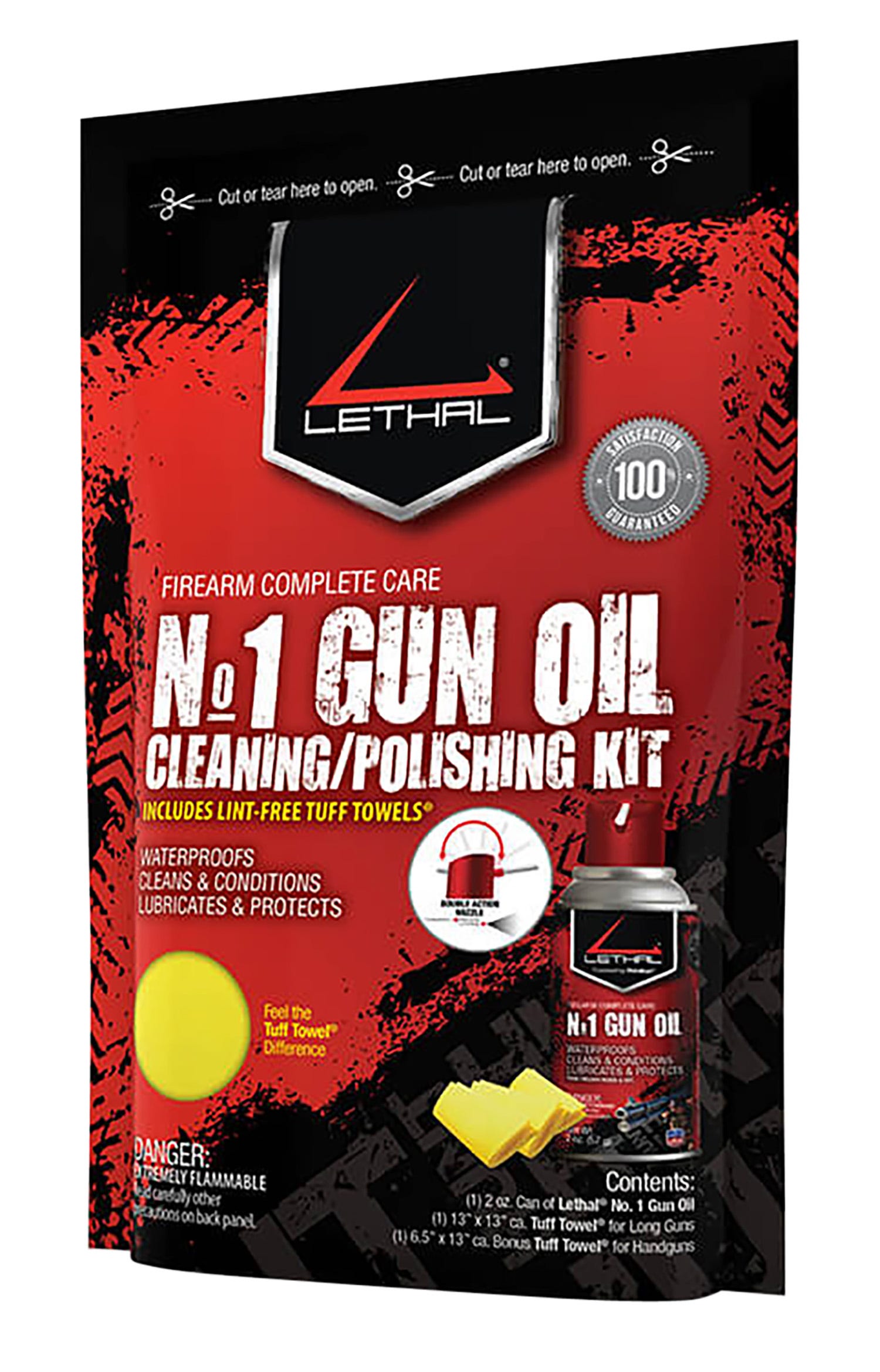 Lethal No 1 Gun Cleaning Kit with 2 Wipes / Oil