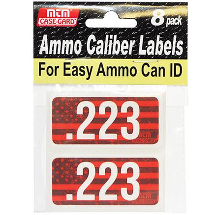 MTM Ammo Caliber Labels 8-Pack Red / white .223
