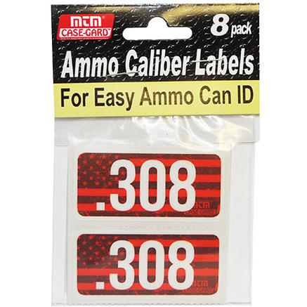 MTM Ammo Caliber Labels 8-Pack Red / white .308