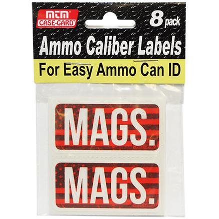 MTM Ammo Caliber Magnum Labels 8-Pack Red / white