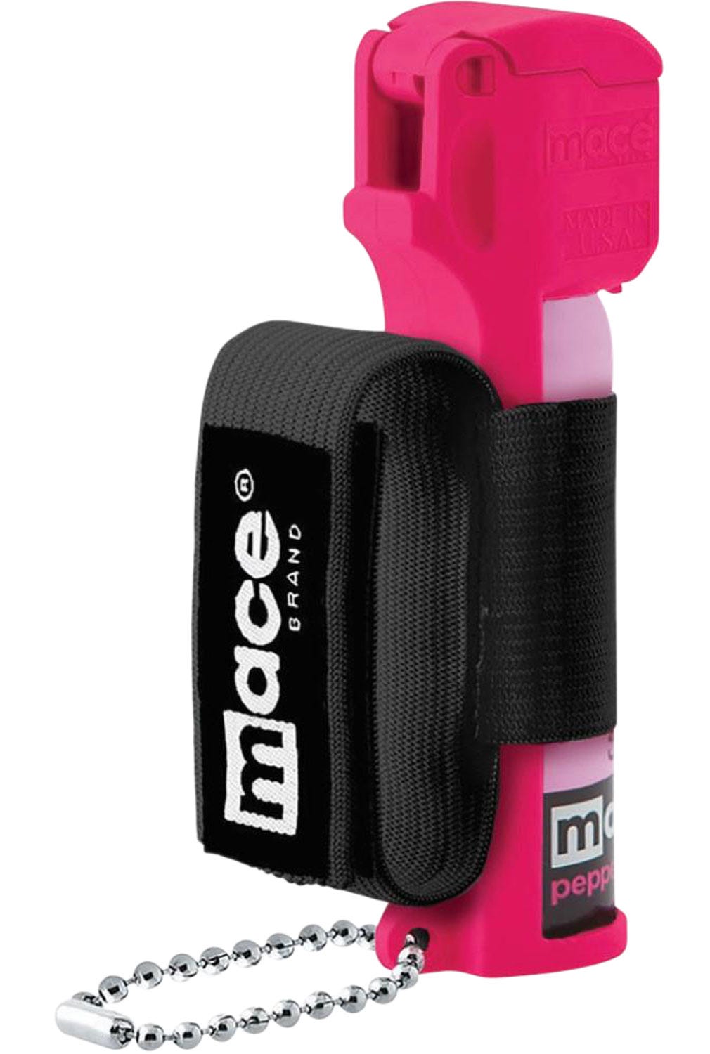 Mace Sport Pepper Spray Pink / Black 12ft Range with Adjustable Strap and Keychain