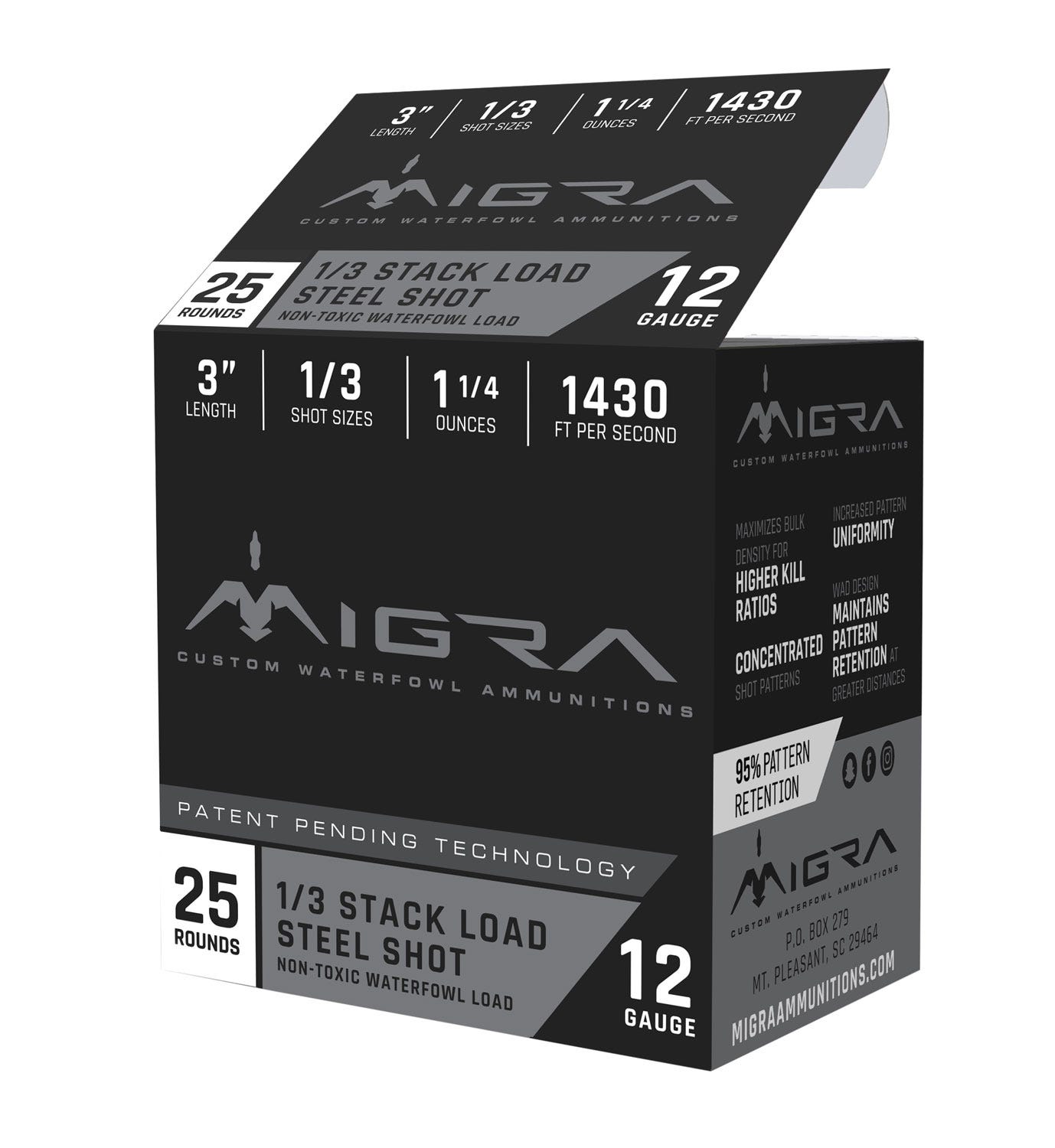 Migra Ammunition Combinational Hunting 12 GA #1 & #3 Shot 1-1/4oz 25-Rounds 3"
