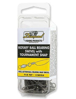Momoi Diamond Rotary Ball Bearing Swivels With Tournament Snap 500lb 10pk