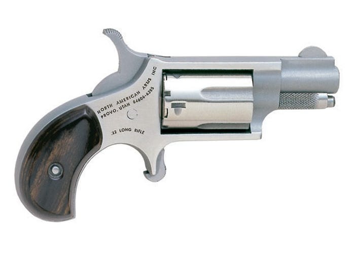 North American Arms Mini-Revolver Stainless .22 LR 1.125" Barrel 5-Rounds Rosewood Grips