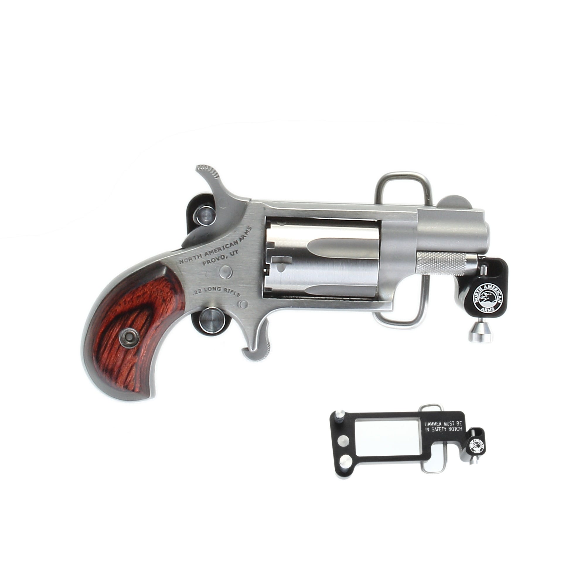 North American Arms Mini-Revolver Stainless .22 LR 1.125" Barrel 5-Rounds Belt Buckle - Image 2