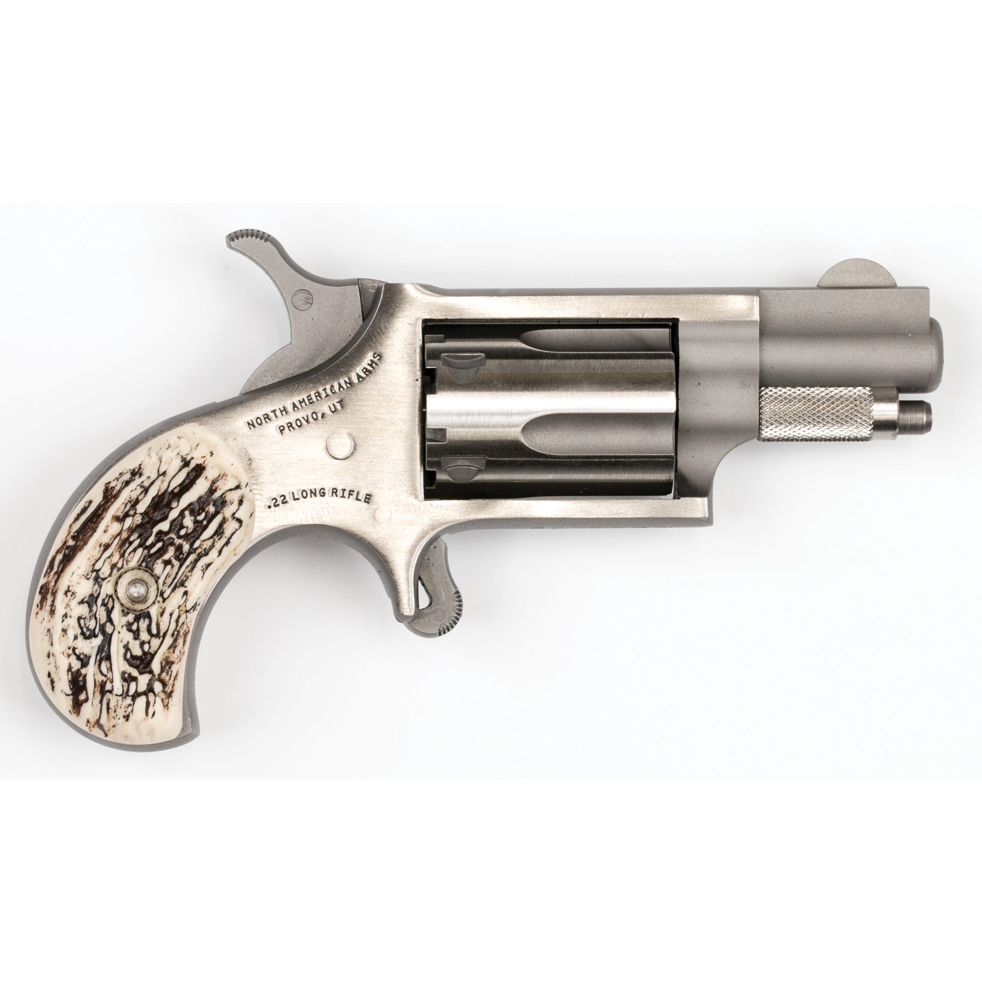 North American Arms Mini Revolver .22LR 1.125" Barrel 5-Rounds Stag Grips