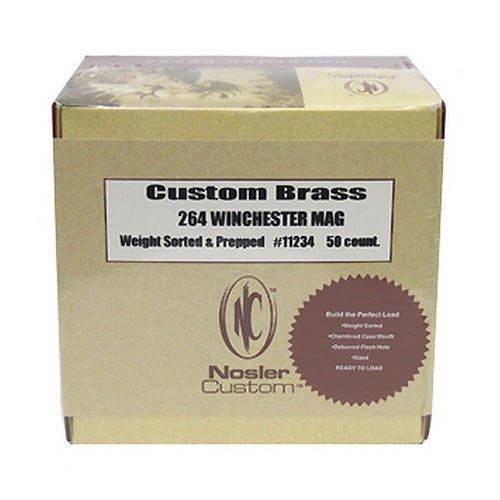 Nosler Ammunition 11234 Custom Brass 264 Winchester 50