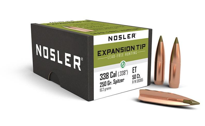 Nosler Expansion Tip .338 Caliber 250-Grain 50-Rounds LF