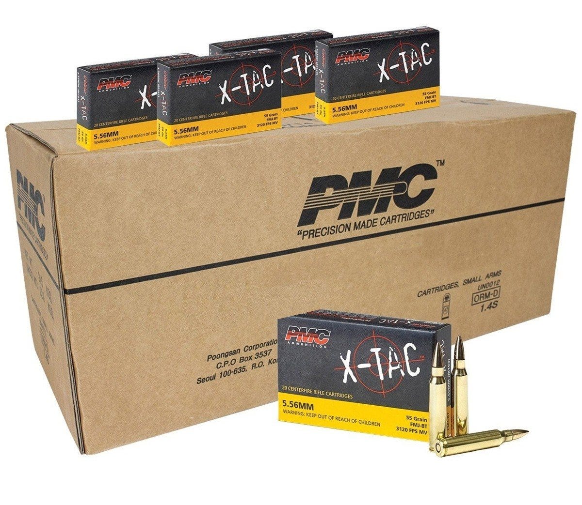 PMC X-Tac XP193 5.56NATO 55GR FMJ-BT 1000Rds Case