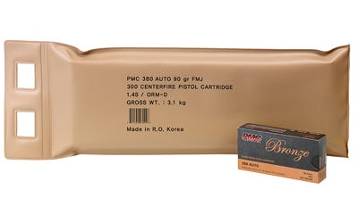 PMC Ammunition Bronze Brass .380 ACP 90-Grain 300-Rounds FMJ