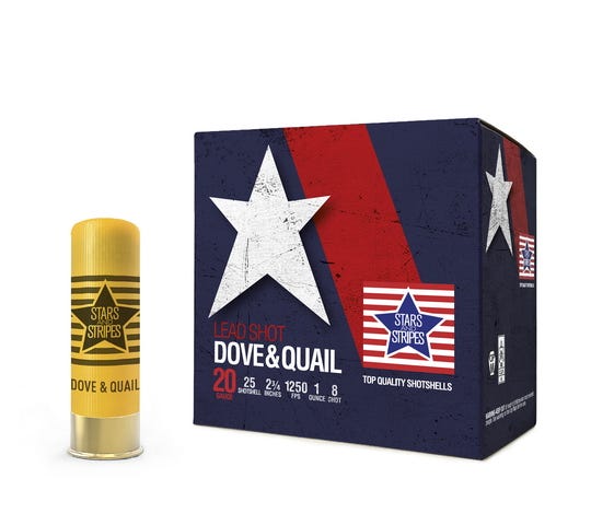 PPU Stars & Stripes Dove & Quail Game Load Shotshell 12 Gauge 2.75" 1oz 8-Shot 25-Rounds