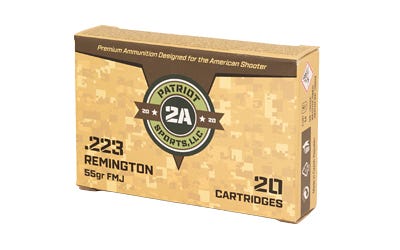 Patriot Sports Centerfire Rifle Brass .223 Rem 55 Grain 20-Rounds FMJ