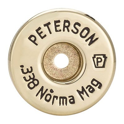 Peterson Brass Cartridge .338 Norma Mag 250-Casings Unprimed
