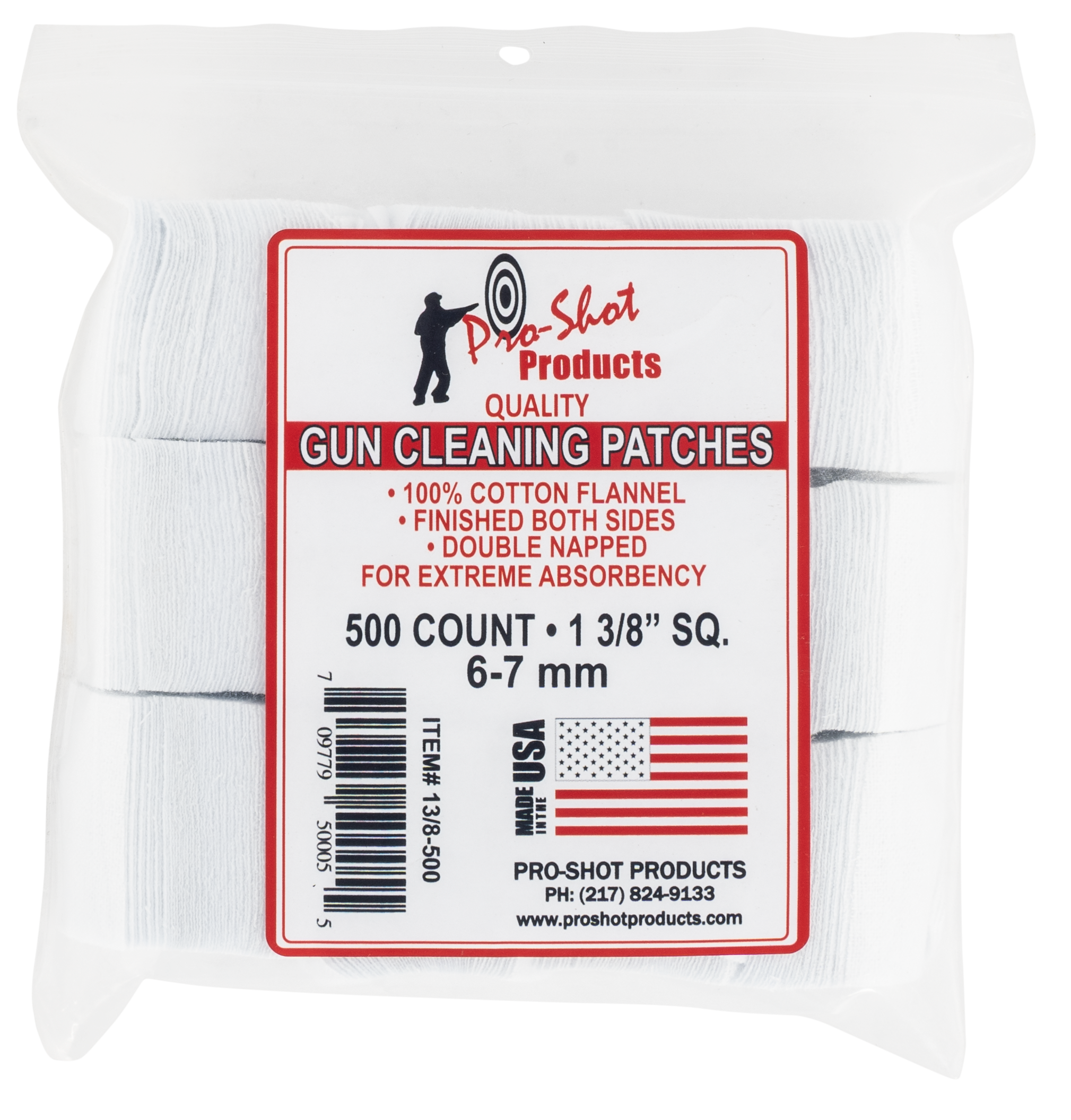 Pro-Shot 1 3/8" Square Patch 6MM-7MM 500-Pack