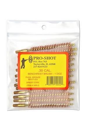Pro-Shot Benchrest Bronze Rifle Cleaning Brushes .30 Caliber 12-Pack