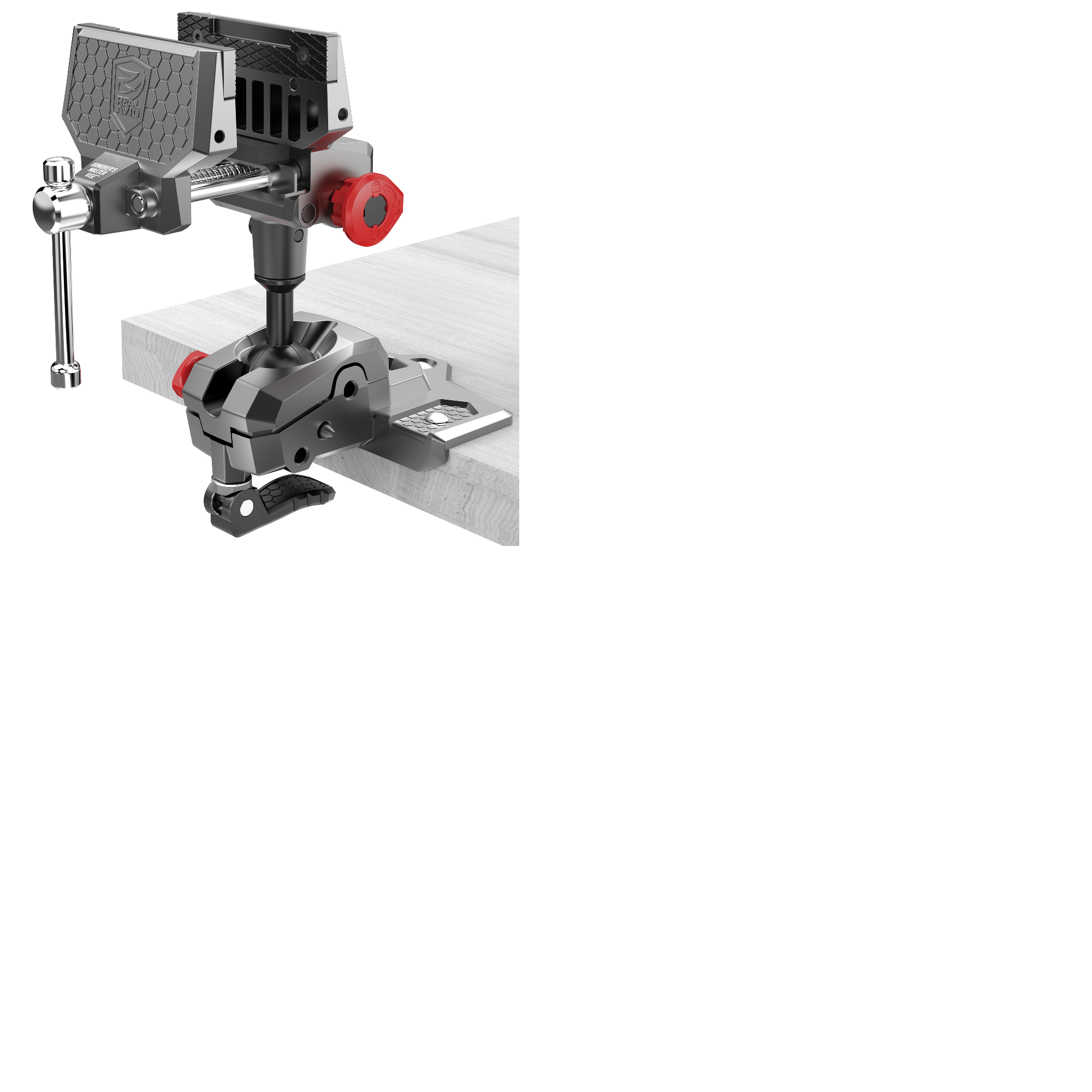 Real Avid Armorer's Master Gun Vise Gray/Red Bench-Mount With TORQ-LOK