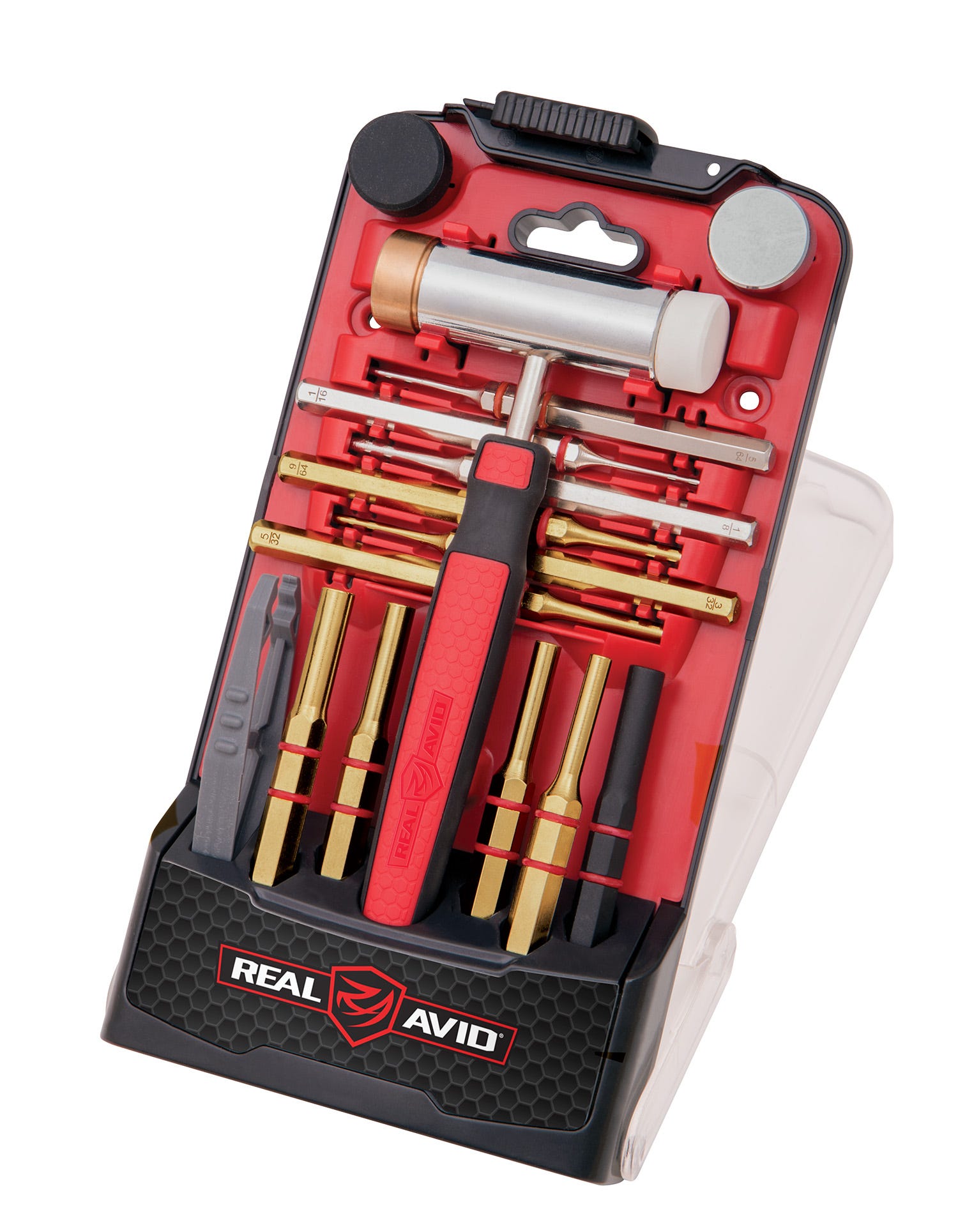 Real Avid Hammer and Punch Set Universal Brass/Nylon/Steel with Hard Sided Case
