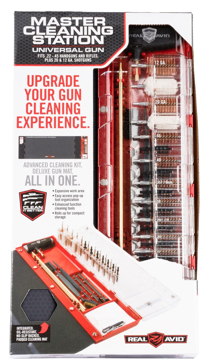 Real Avid Master Cleaning Station Universal Red / Black for Multi-Caliber Rifles and Shotguns