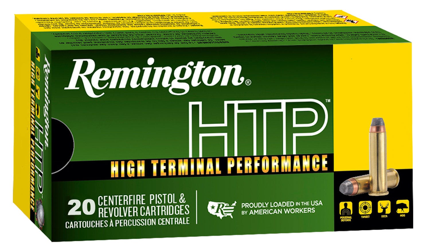 Remington HTP Brass .38 Special +P 125-Grain 20-Rounds SJHP