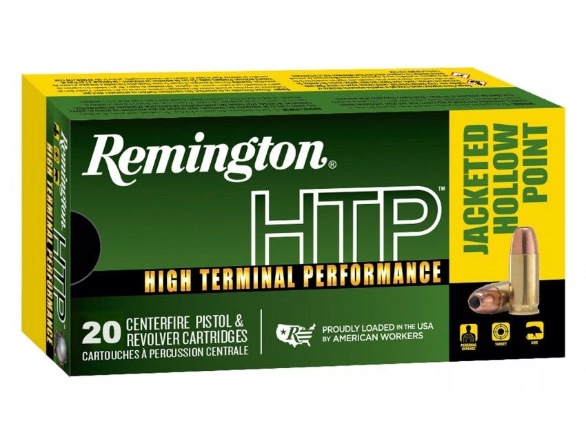 Remington HTP Pistol Ammo .40S&W 180-Grain JHP 20Rds