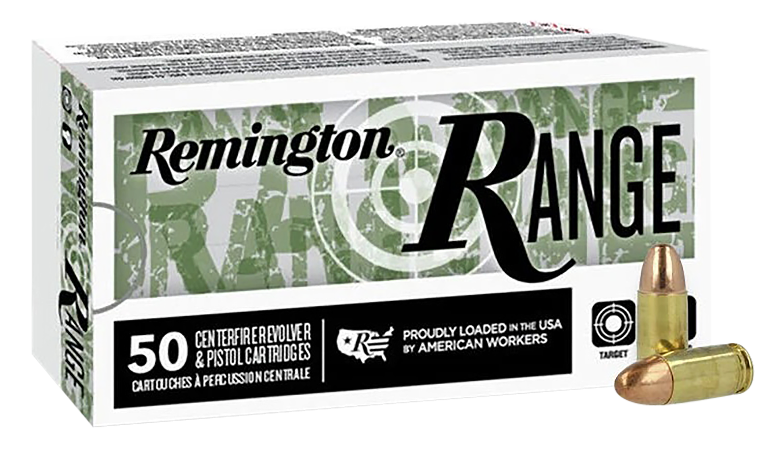 Remington Range Brass 9mm 115 Grain 50-Rounds FMJ