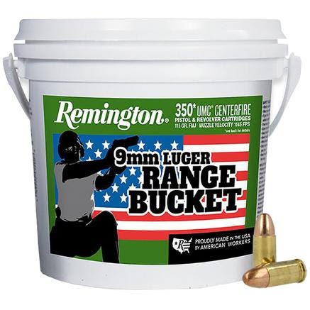 Remington UMC Range Bucket Brass 9mm 115 Grain 350-Rounds FMJ