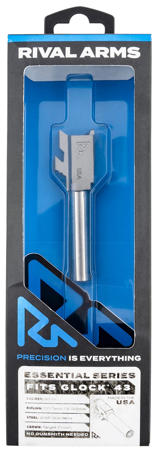 Rival Arms Essential V2 Drop-In Barrel for Glock 43X Stainless 9mm 3.42" Barrel