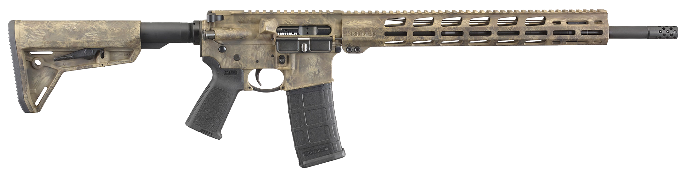 Ruger AR-556 MPR Frazzled Brown 5.56 / .223 Rem 18" Barrel 30-Rounds